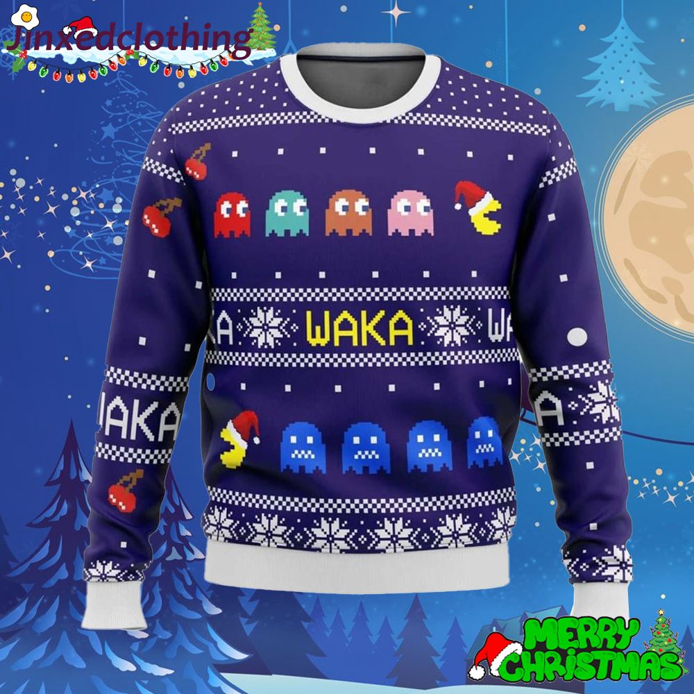 Pacman Waka Waka Christmas Ugly Sweater 